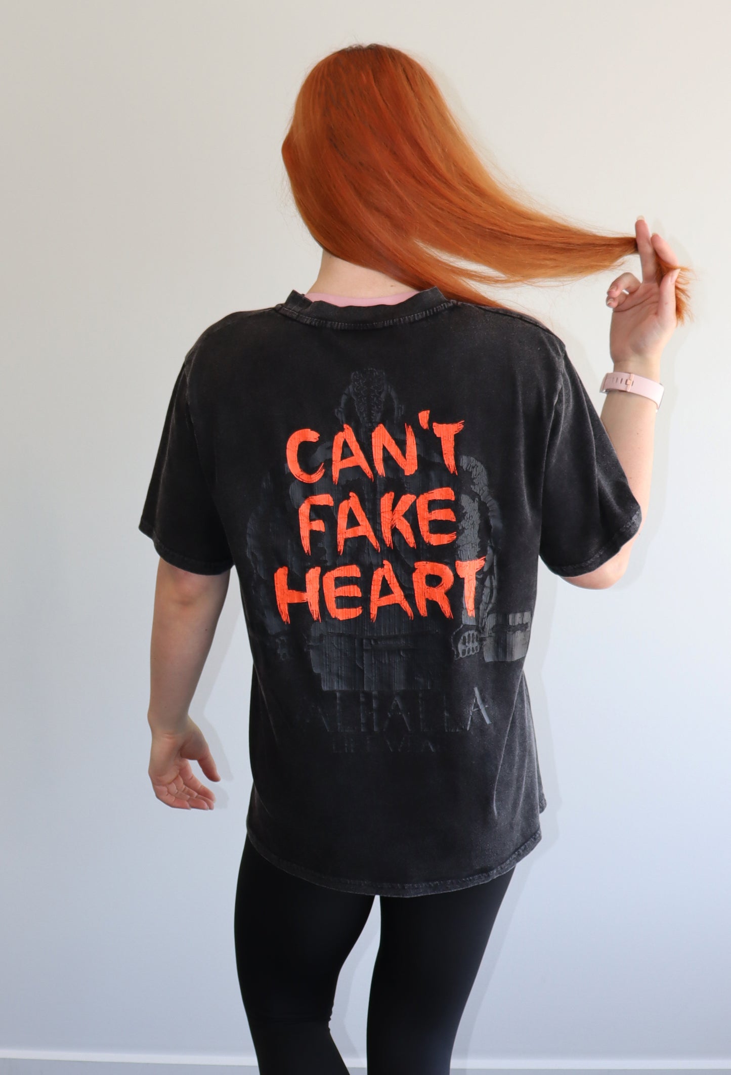 Can't Fake Heart Unisex Acid Wash Printed T-Shirt