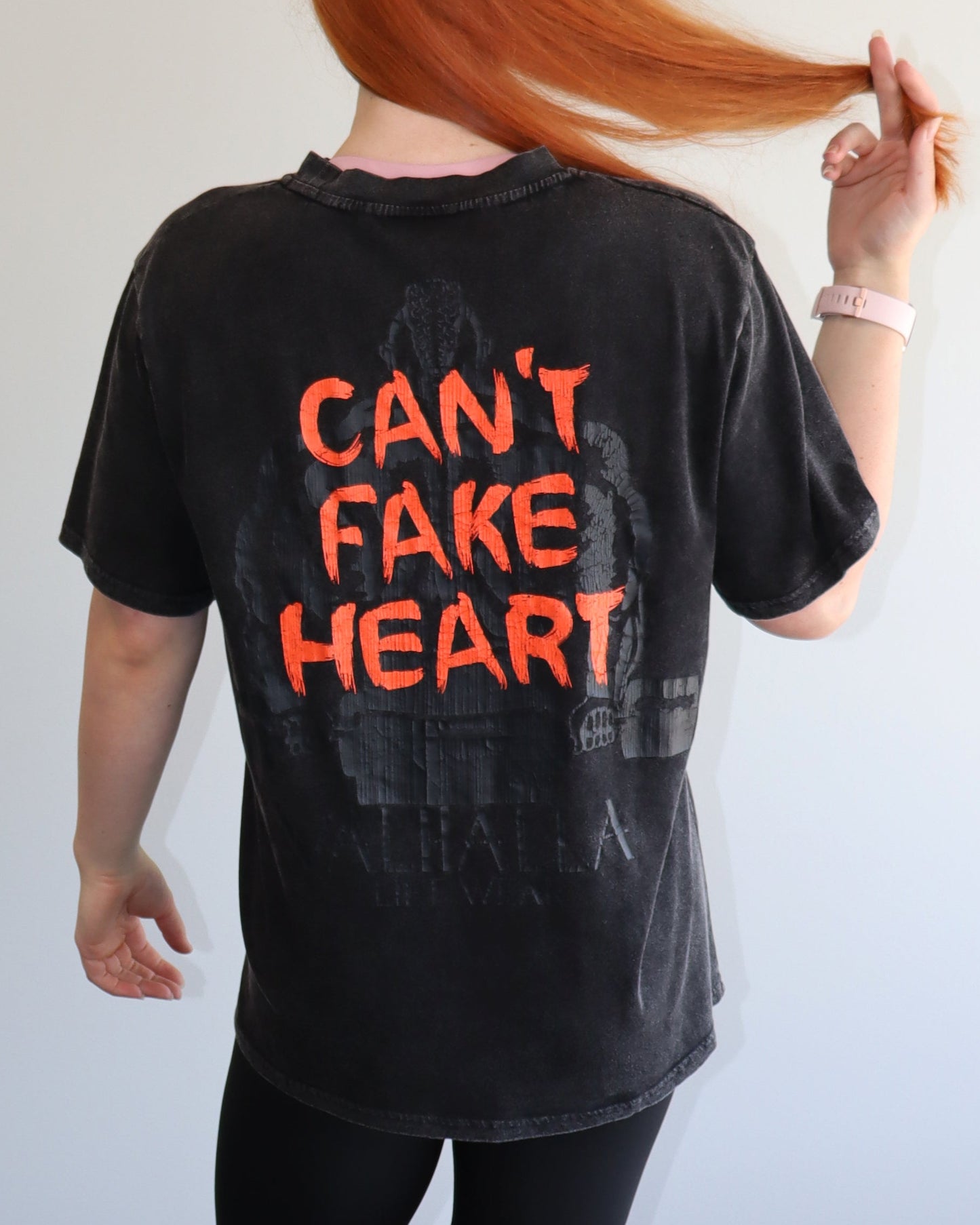 Can't Fake Heart Unisex Acid Wash Printed T-Shirt