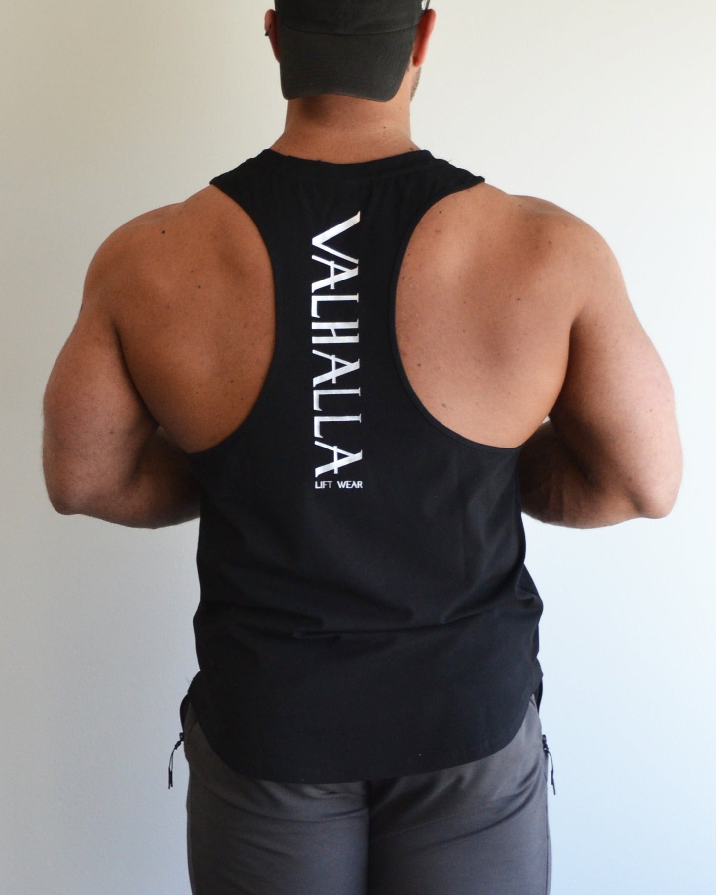 Black Crew Neck T-Back Singlet