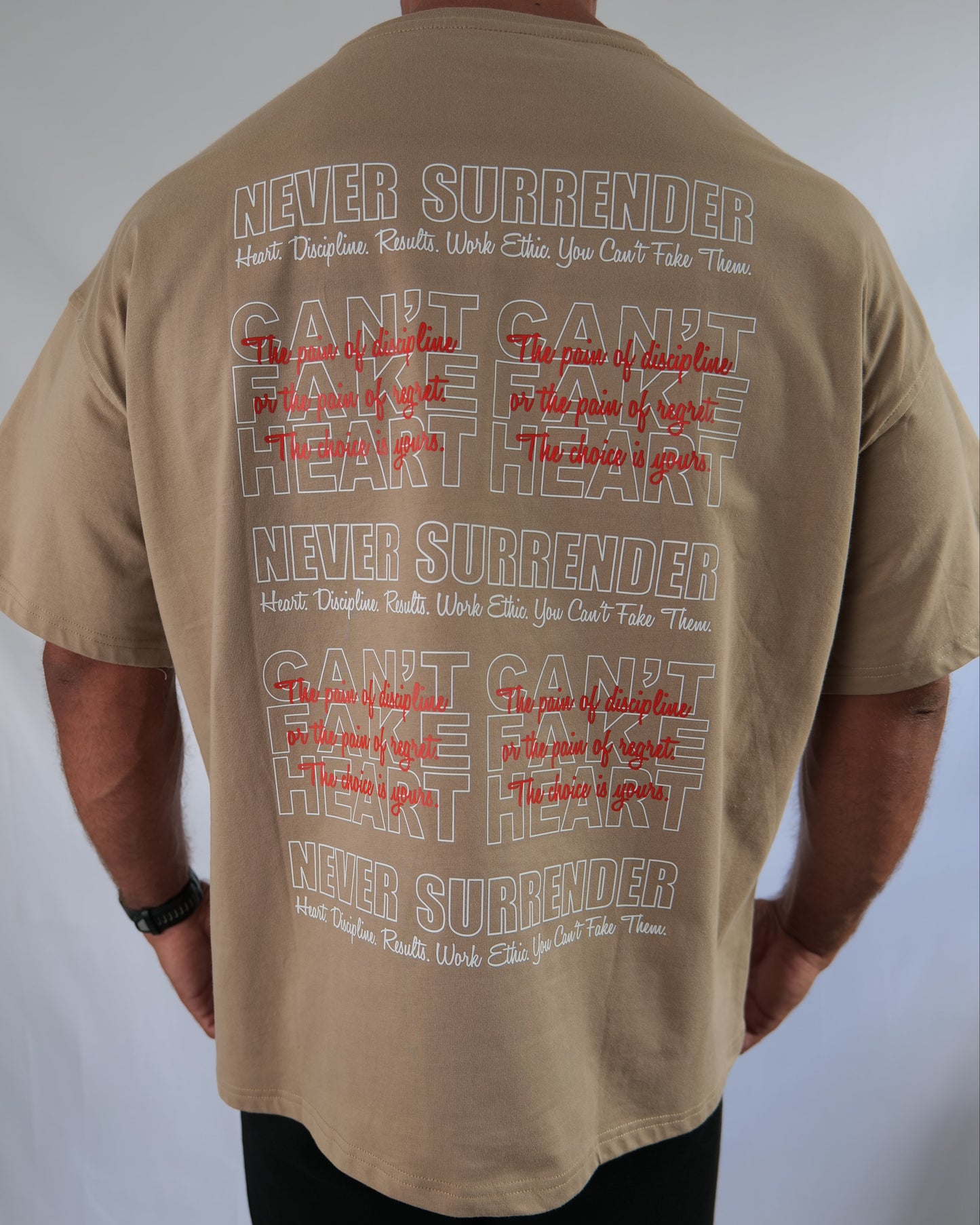 Can't Fake Them Light Khaki Oversize T-Shirt