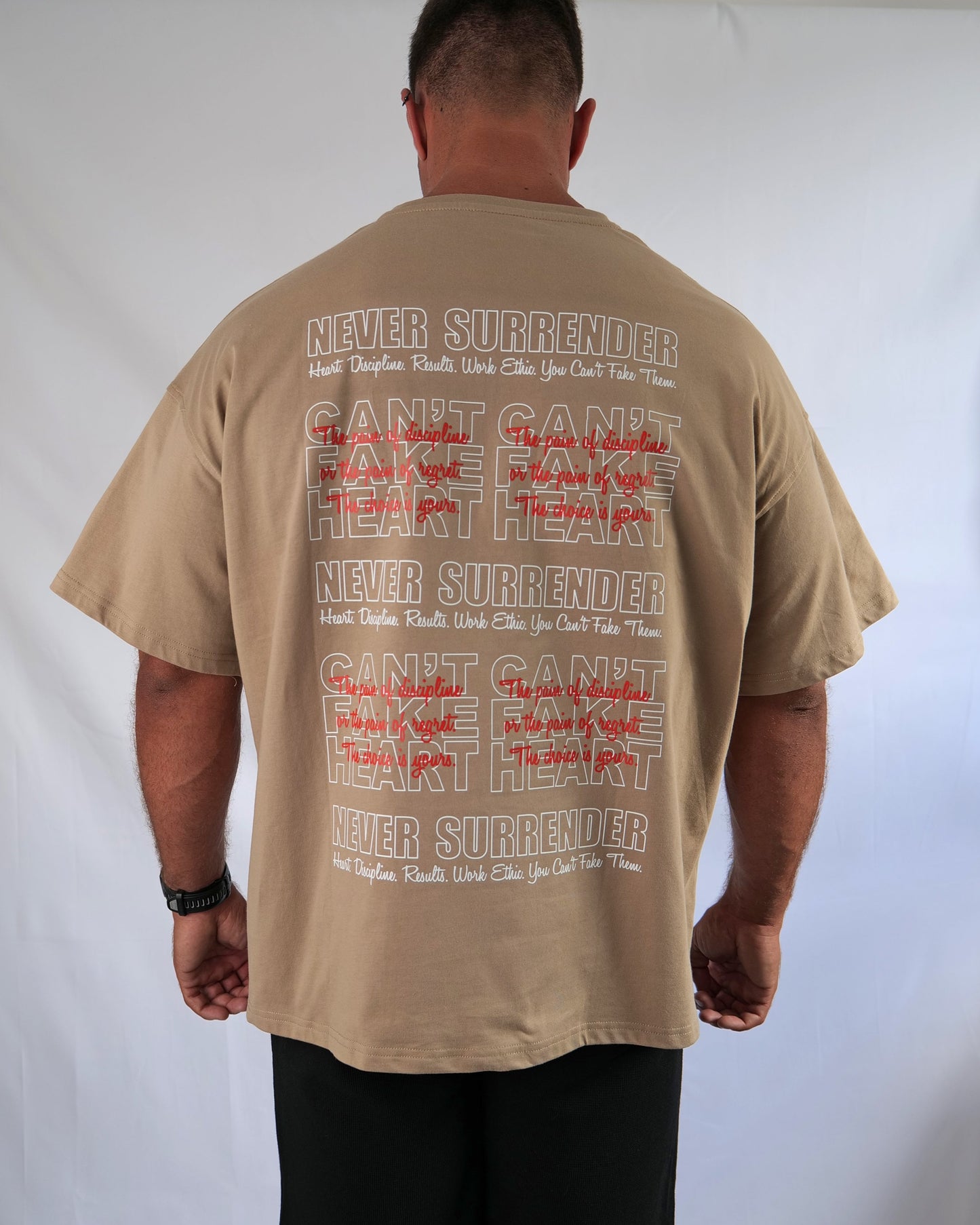 Can't Fake Them Light Khaki Oversize T-Shirt