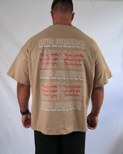 Can't Fake Them Light Khaki Oversize T-Shirt