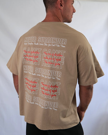 Can't Fake Them Light Khaki Oversize T-Shirt