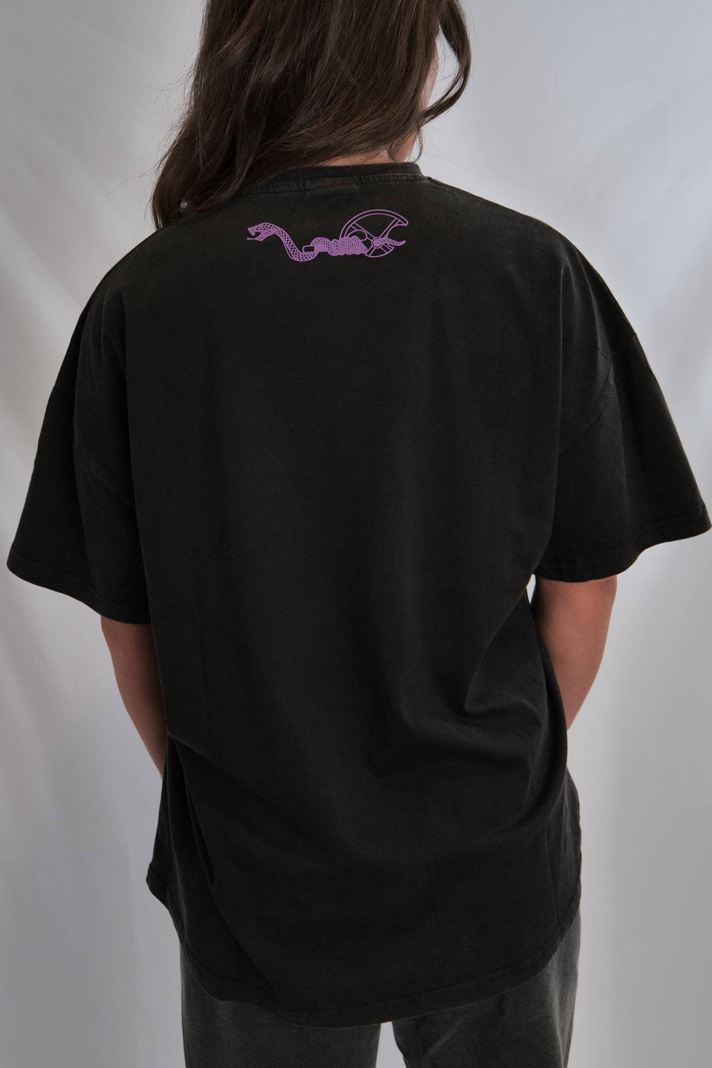 Snake Oversize Acid Wash T-Shirt