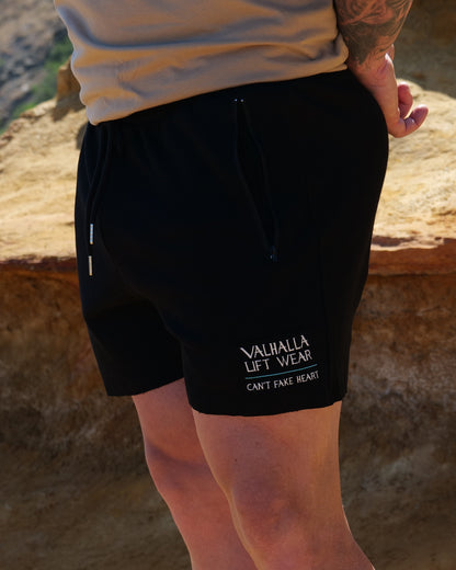 5" Black Waffle Shorts