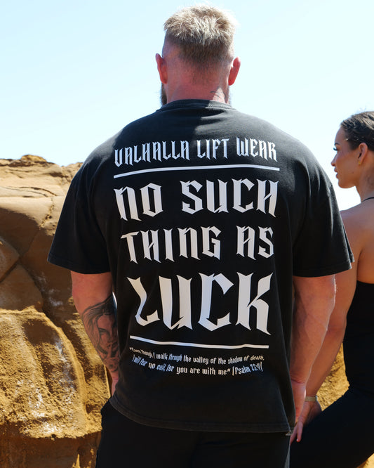 No Luck Oversize Acid Wash T-Shirt