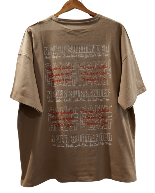 Can't Fake Them Light Khaki Oversize T-Shirt