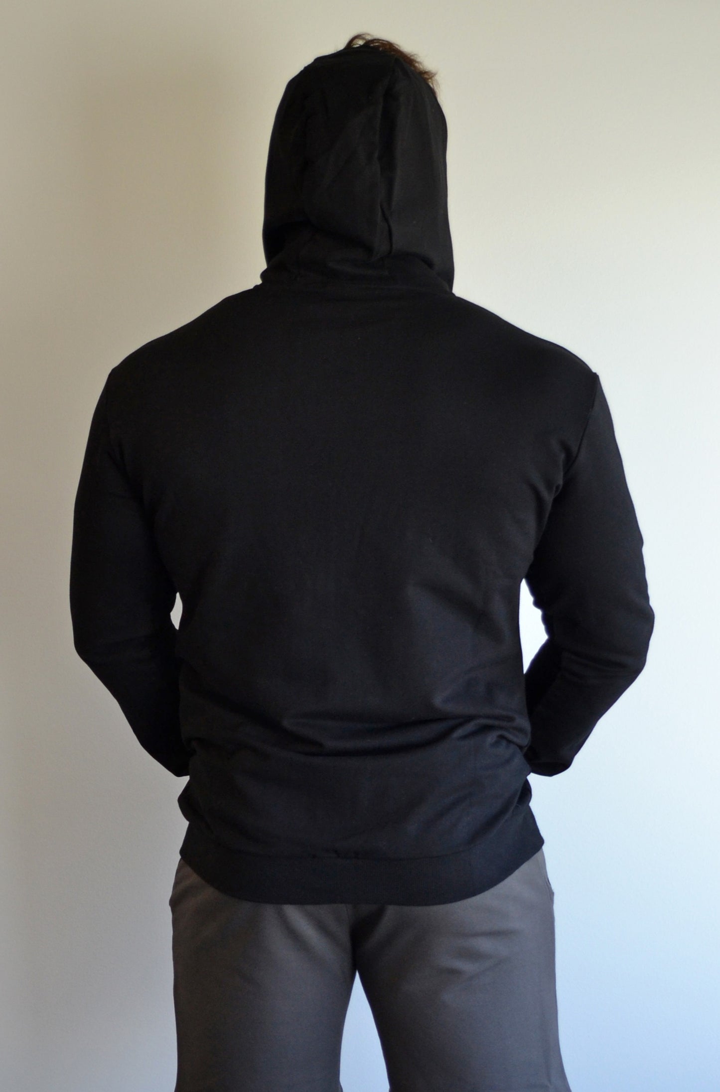 Black Slim Fit Zip Up Hoodie