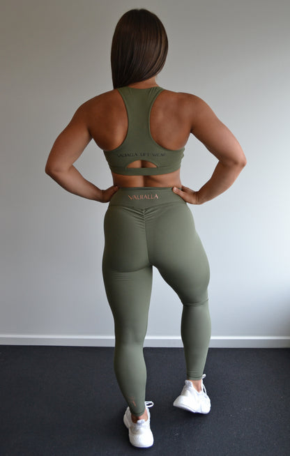 Khaki Scrunch Bum Tights