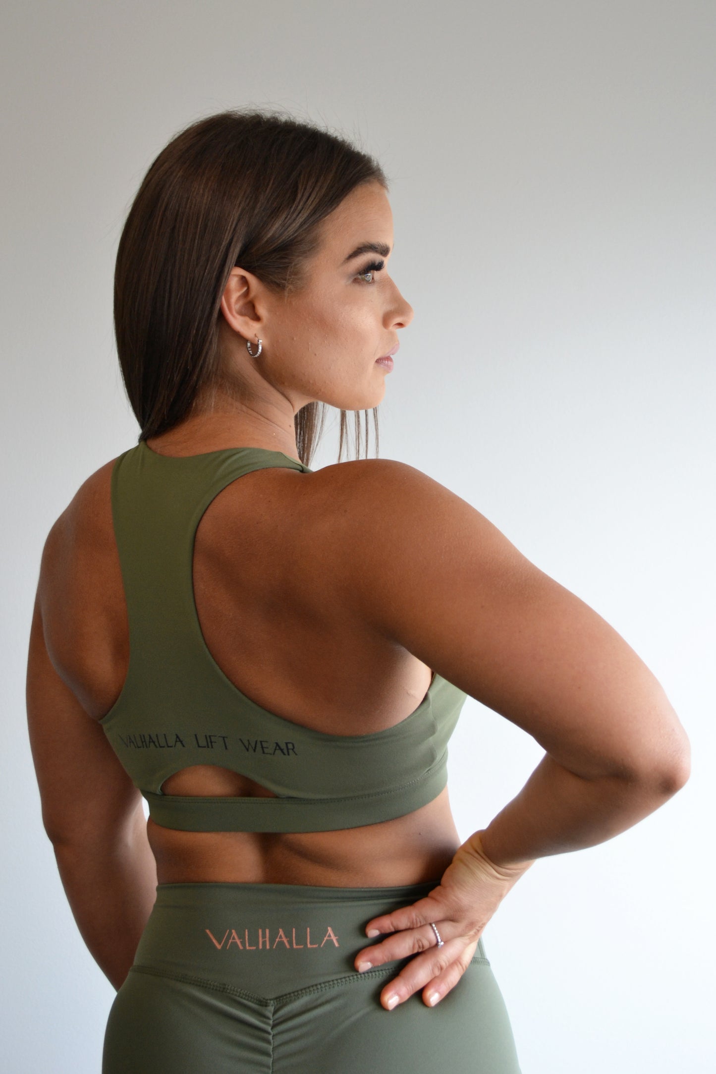 Khaki Twist Sports Bra