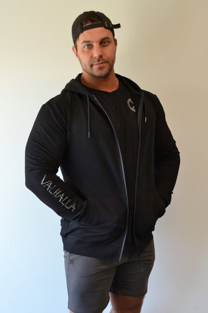 Black Slim Fit Zip Up Hoodie