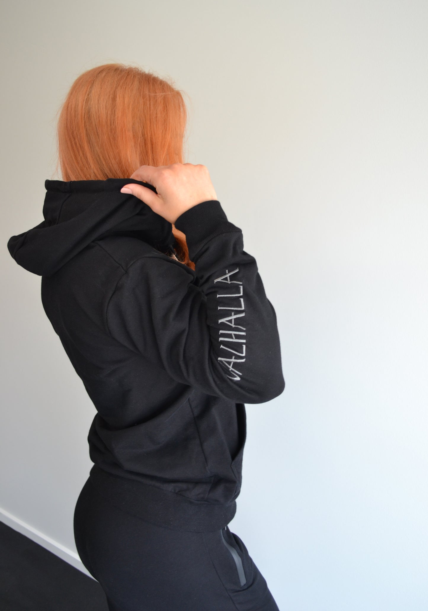 Black Slim Fit Zip Up Hoodie