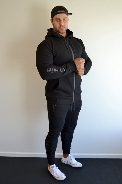 Unisex Black Slim Fit Track Pants