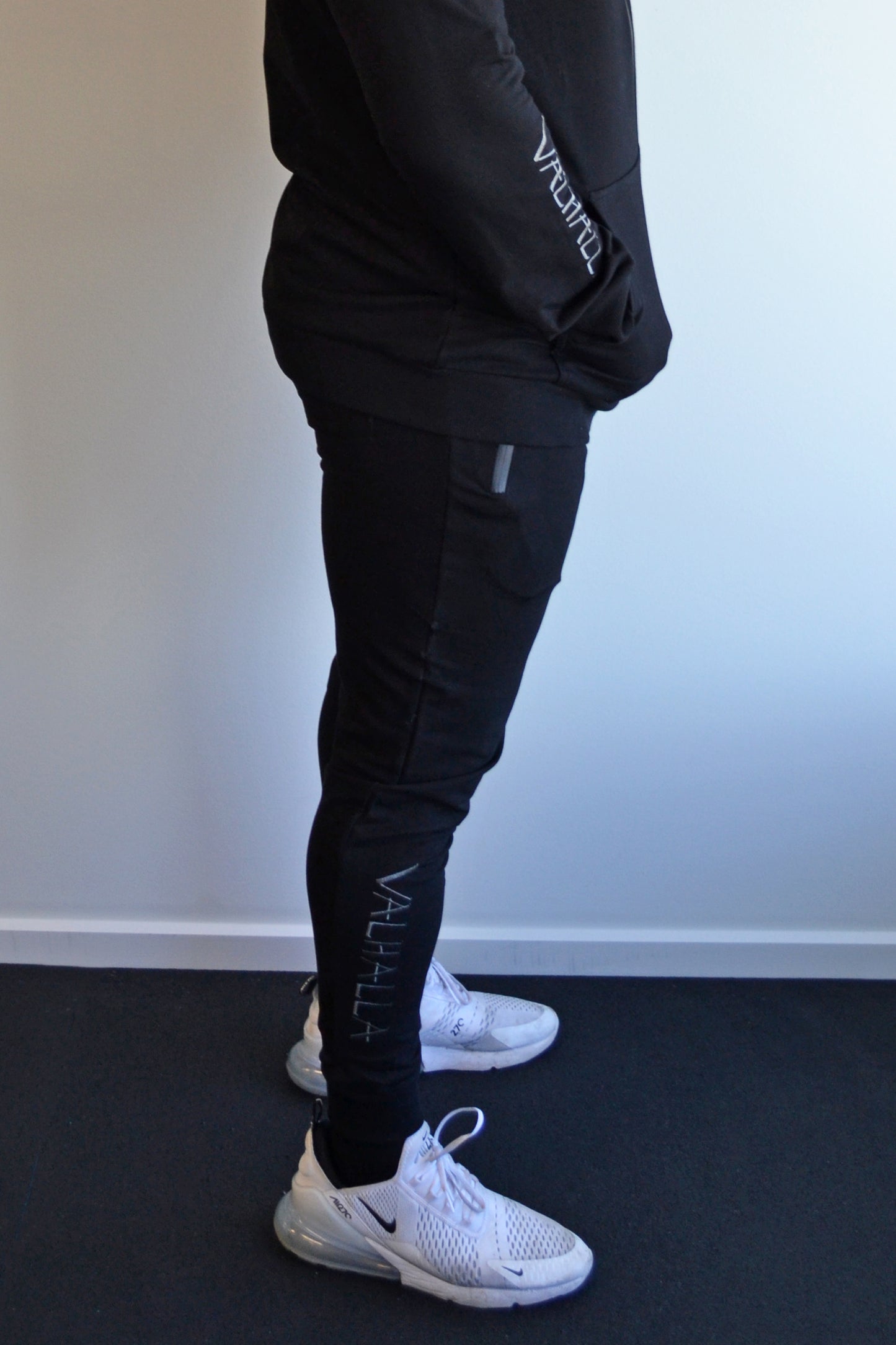 Unisex Black Slim Fit Track Pants