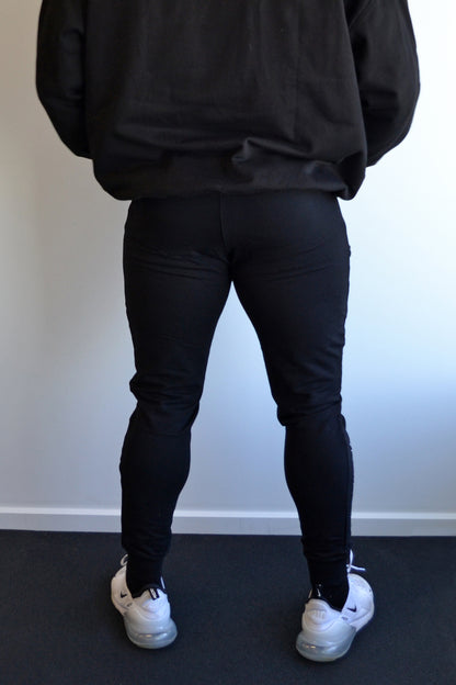 Unisex Black Slim Fit Track Pants