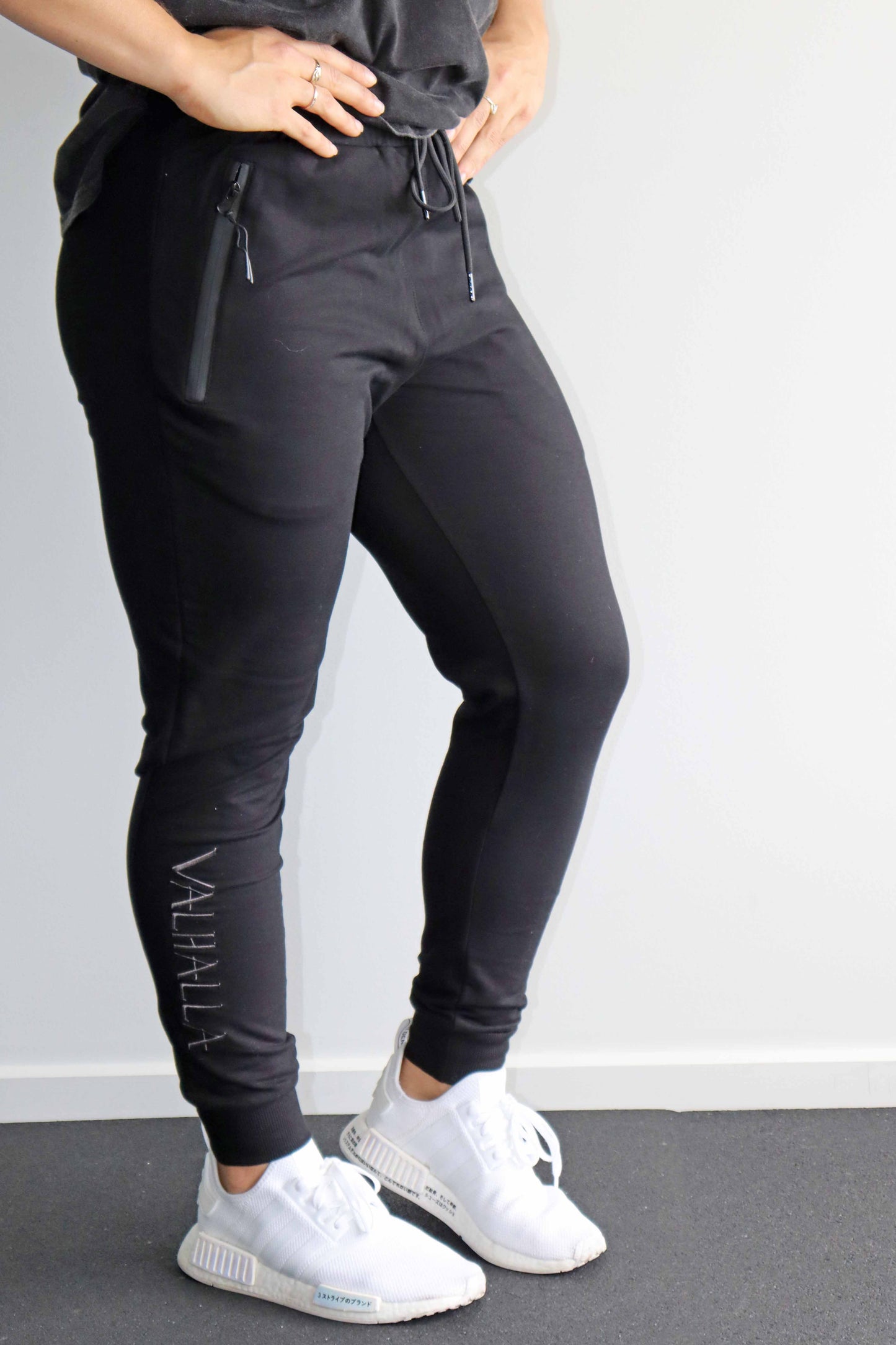 Unisex Black Slim Fit Track Pants