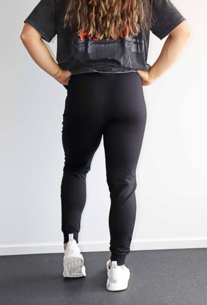 Unisex Black Slim Fit Track Pants