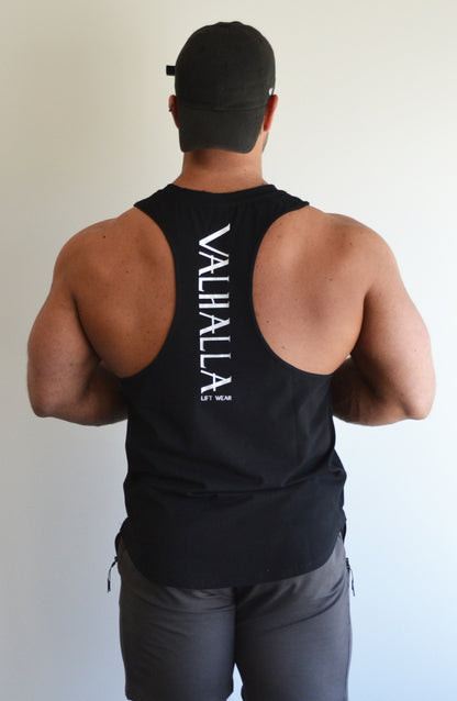 Black Crew Neck T-Back Singlet