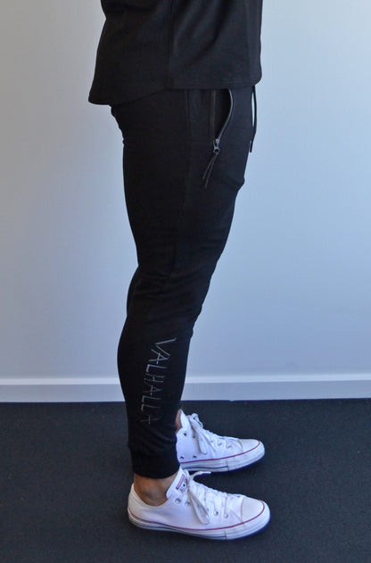 Unisex Black Slim Fit Track Pants