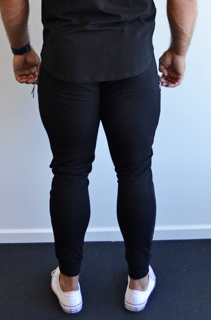 Unisex Black Slim Fit Track Pants